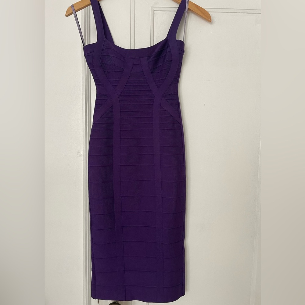 Herve Leger Purple “Judith” Bandage Dress ~ XS
